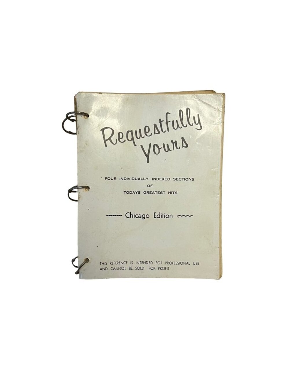 Vintage Requestfully Yours Chicago Edition Song Book Binder Sheet Music Indexed